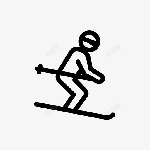 滑雪游戏运动图标svg_新图网 https://ixintu.com 冬季 山地 游戏 滑雪 运动