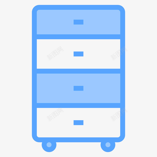 文件柜家具装饰6蓝色图标svg_新图网 https://ixintu.com 家具 文件柜 蓝色 装饰