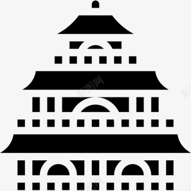 日本皇宫51号实心图标图标