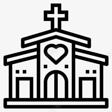 教堂天主教地标图标图标