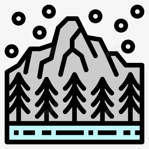 雪室外景观4线条色图标svg_新图网 https://ixintu.com 室外 景观 线条