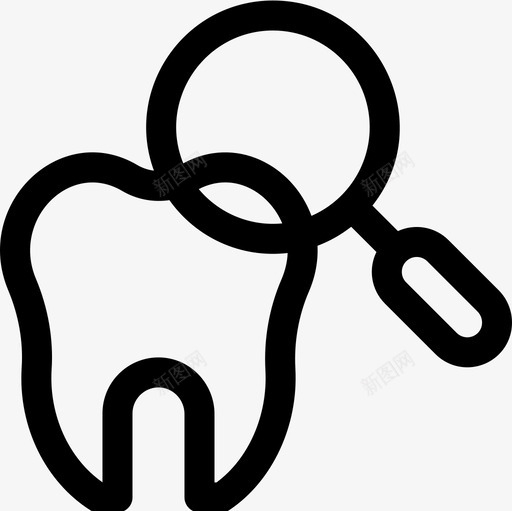 牙科检查牙医45岁线性图标svg_新图网 https://ixintu.com 45岁 检查 牙医 牙科 线性
