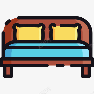 床睡8线性颜色图标图标