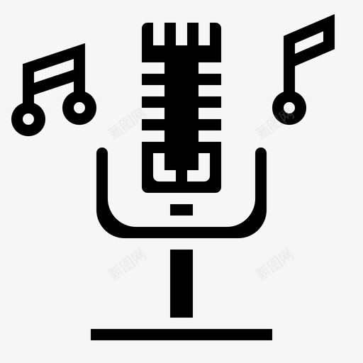 麦克风音乐收音机图标svg_新图网 https://ixintu.com 声音 复古 收音机 纯色 音乐 麦克风