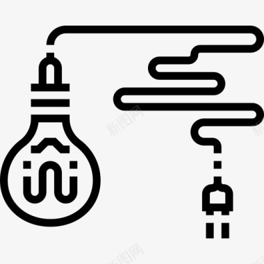 灯泡家具46线性图标图标