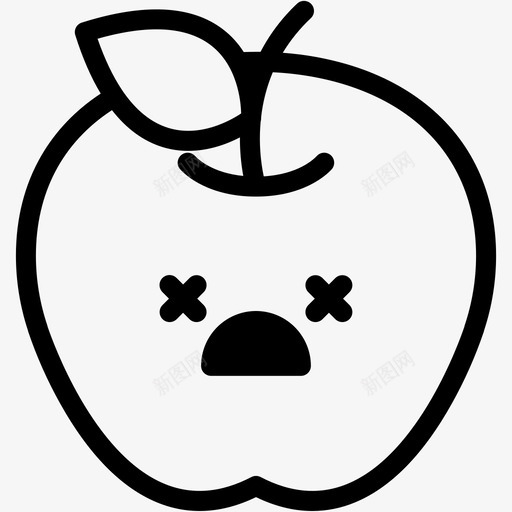 死亡苹果表情图标svg_新图网 https://ixintu.com 情绪 感觉 死亡 苹果 表情