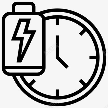 电池时间时钟电源图标图标