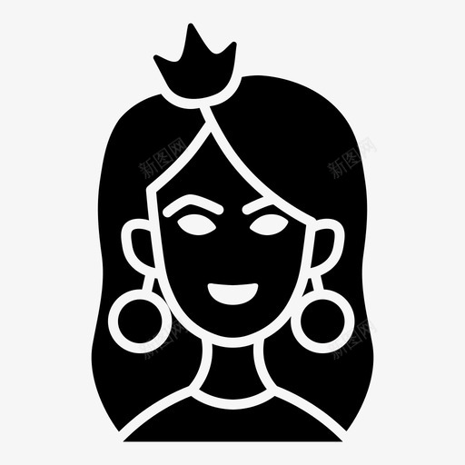 公主皇冠女孩图标svg_新图网 https://ixintu.com 中世纪 公主 女孩 王后 皇冠