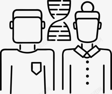 夫妻基因测试dna遗传图标图标