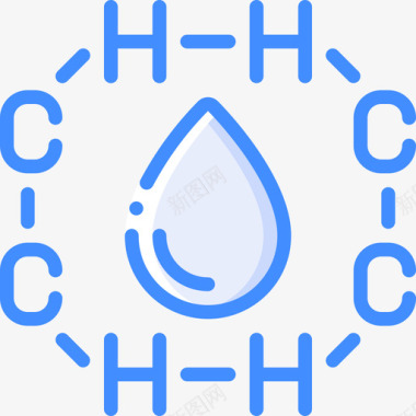 分子结构油气3蓝色图标图标