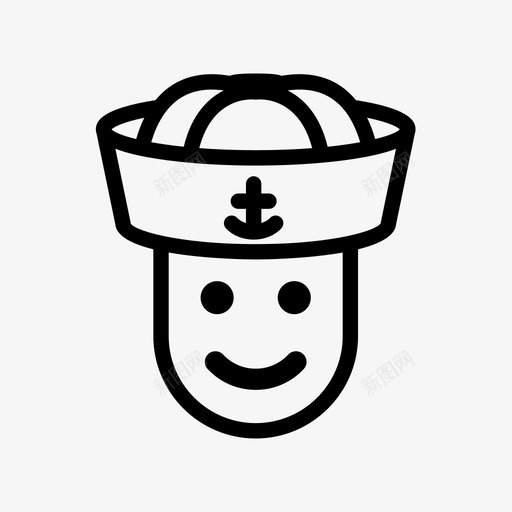 水手冒险帽子图标svg_新图网 https://ixintu.com 冒险 布列塔 帽子 水手 航海