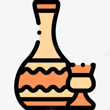 茶壶摩洛哥9线形颜色图标图标
