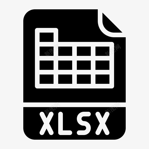 Xlsx文件扩展名3glyph图标svg_新图网 https://ixintu.com 扩展名 文件