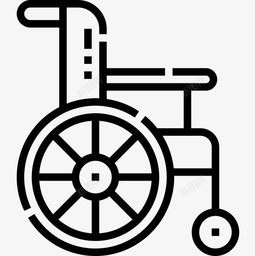 轮椅健康42直线型图标svg_新图网 https://ixintu.com 健康 直线 线型 轮椅