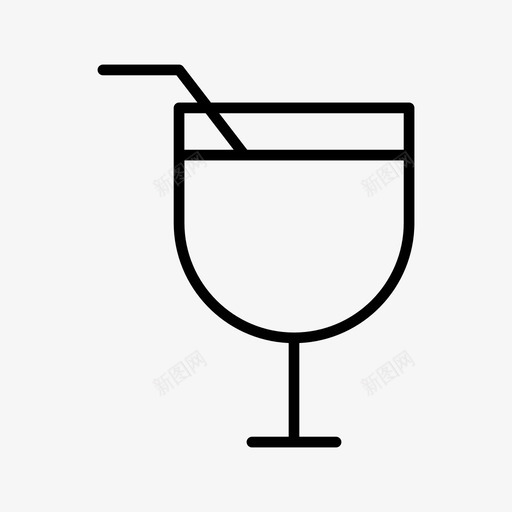 饮料鸡尾酒杯子图标svg_新图网 https://ixintu.com 厨房 杯子 玻璃杯 食物 饮料 鸡尾酒