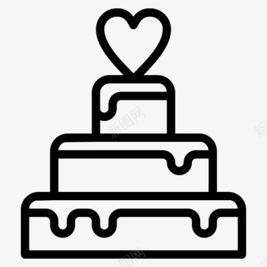 婚礼蛋糕爱情婚礼系列图标图标