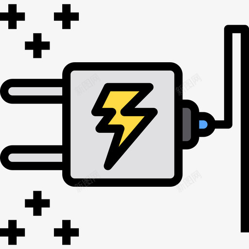 插头电2线颜色图标svg_新图网 https://ixintu.com 插头 颜色