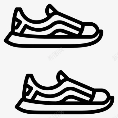 运动鞋运动健身3直线型图标图标