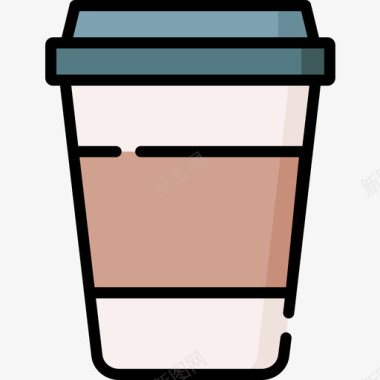 咖啡食品配送44线性颜色图标图标
