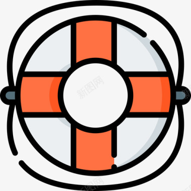 救生圈防护安全12线性颜色图标图标