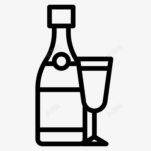 香槟酒饮料图标svg_新图网 https://ixintu.com 派对 瓶子 饮料 香槟