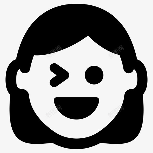 表情符号头像笑脸图标svg_新图网 https://ixintu.com 人物 头像 眨眼 笑脸 符号 表情