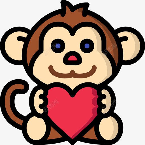 猴子猴子1线颜色图标svg_新图网 https://ixintu.com 猴子 颜色
