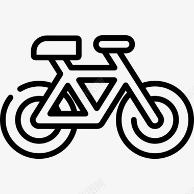 自行车活跃的生活方式26直线型图标图标