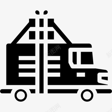 送货车数字商务2实心图标图标