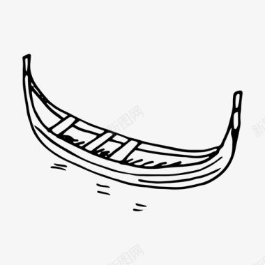 威尼斯人的贡多拉船独木舟图标图标