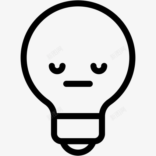 中性表情情绪图标svg_新图网 https://ixintu.com 中性 情绪 感觉 灯泡 表情