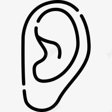 耳朵人体4线状图标图标