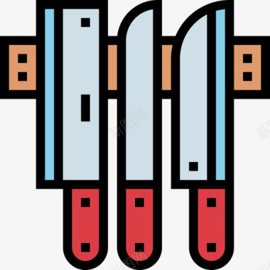 刀晚餐3线性颜色图标图标