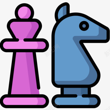 国际象棋游戏71线颜色图标图标