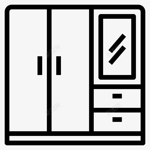 衣柜家具装饰8直线型图标svg_新图网 https://ixintu.com 家具 直线 线型 衣柜 装饰