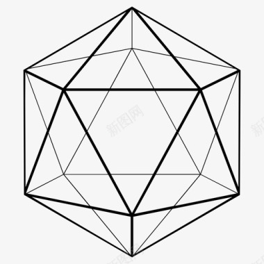 二十面体图形几何学图标图标