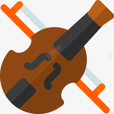 小提琴音乐商店24扁平图标图标