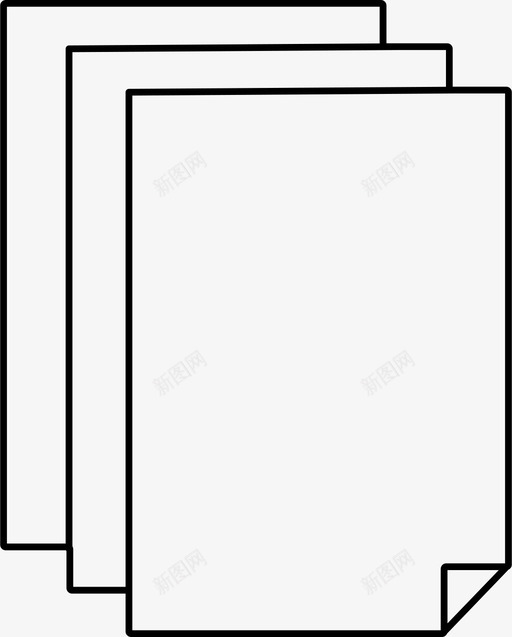 一叠纸空白多页图标svg_新图网 https://ixintu.com 一叠 固定 多页 空白