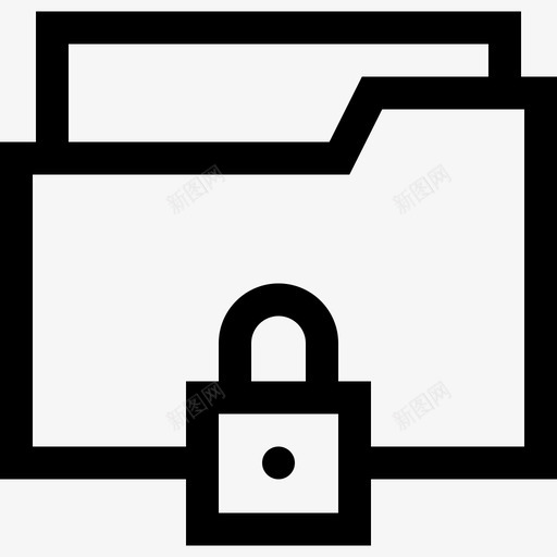 文件夹保护和安全13线性图标svg_新图网 https://ixintu.com 保护 安全 文件夹 线性