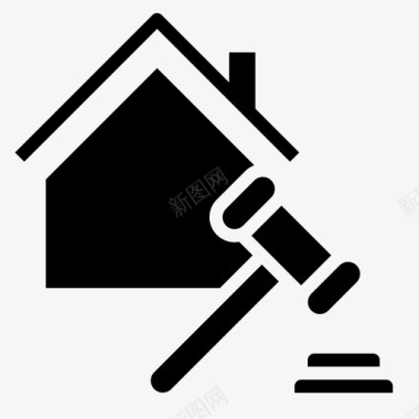 拍卖锤子房子图标图标