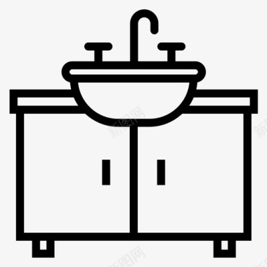 水槽浴室家具图标图标