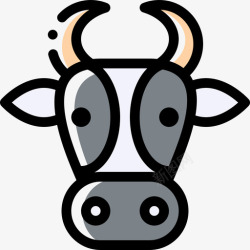 荷兰奶牛奶牛荷兰32颜色省略图标高清图片