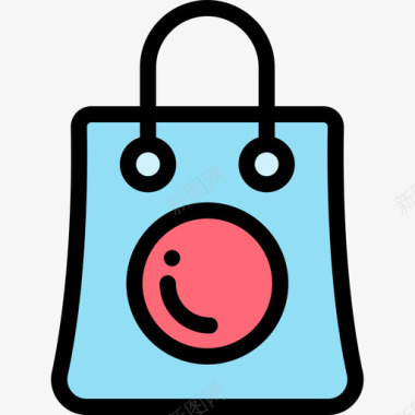 购物袋超市45线性颜色图标图标