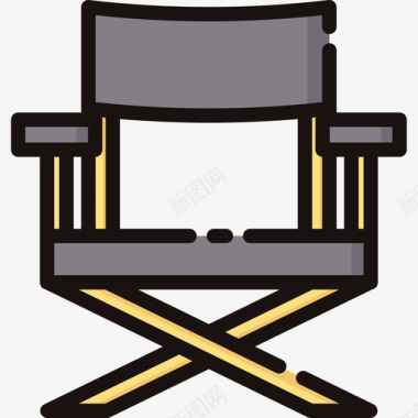 导演椅80电影院线性颜色图标图标
