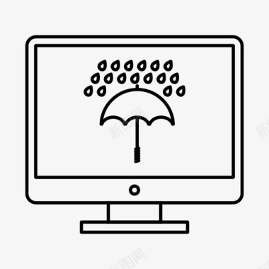 伞与雨液晶显示器保护图标图标