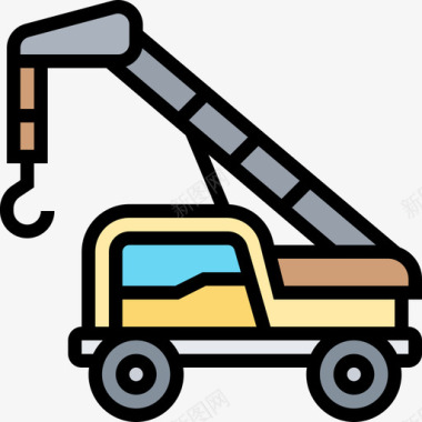 建筑和工具运输车辆1线性颜色图标图标