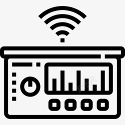 车载收音机车载收音机汽车服务4线性图标高清图片