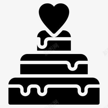婚礼蛋糕爱情婚礼铭文图标图标