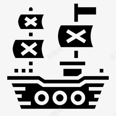 海盗船护卫舰航运图标图标