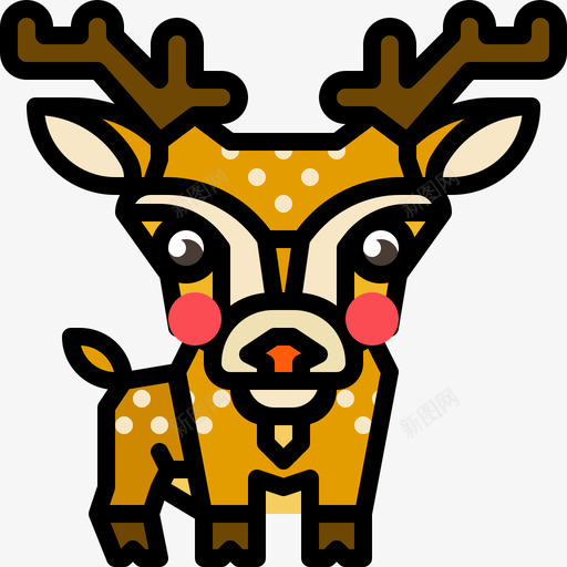鹿动物17线性颜色图标svg_新图网 https://ixintu.com 动物 线性 颜色